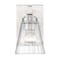 Z-Lite Lyna Wall Sconce, 1-Light, 5 In.W x 6.5 In.L x 9 In.H, Brushed Nickel/Clear 823-1S-BN - alternate 1